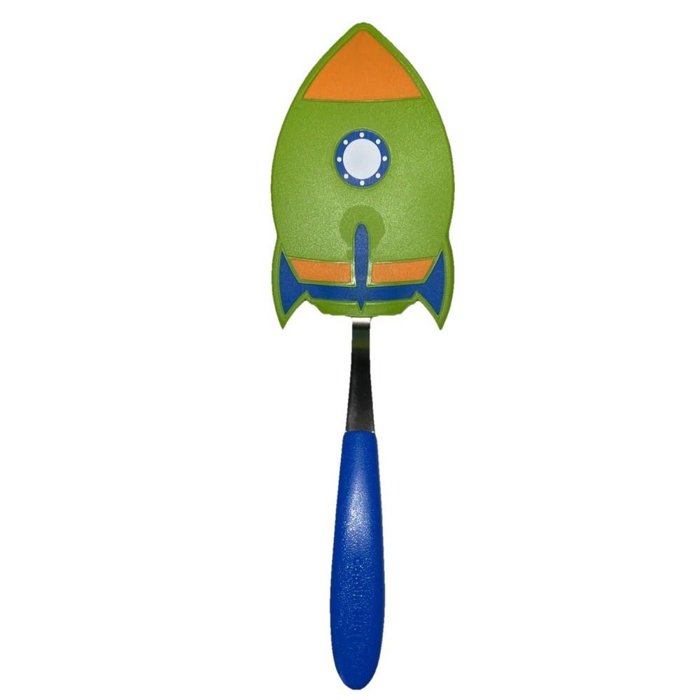 Princess House Cookin Kids Rocket ship Spatula‎ Green Cooking Space Fun Activity